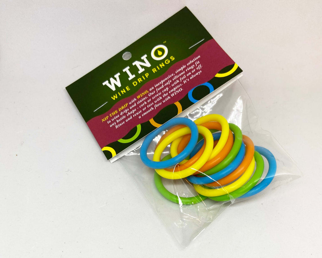 WINO multicolor wine drip rings prevent stains with style – durable, reusable, and perfect for any wine lover's collection.